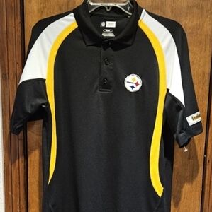 Officially Licensed NFL Pittsburgh Steelers Short Sleeve Polo Men's SZ Medium